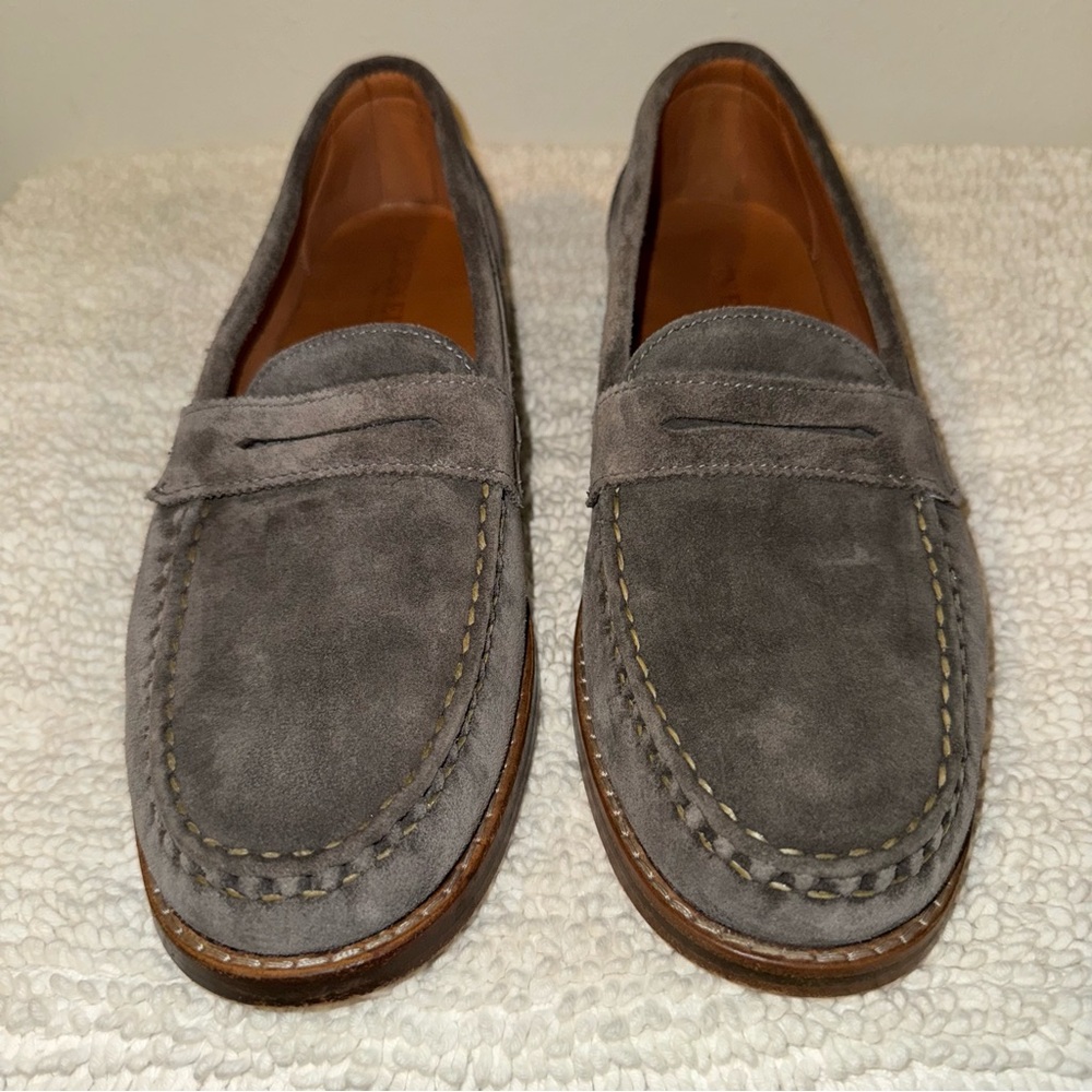 EUC! Allen Edmonds Dylan Penny Loafer Gray Suede Men’s Size 9 D - Picture 6 of 11